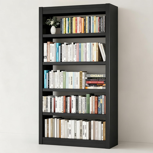 VASAAOSD Metal Bookshelf Adjustable - 61" Tall Black Bookcase, 5 Tier Book Shelf, Tooless Assembly Book Case, Modern Bookshelves and Bookcases for Home Office, Living Room, Bedroom, Library
