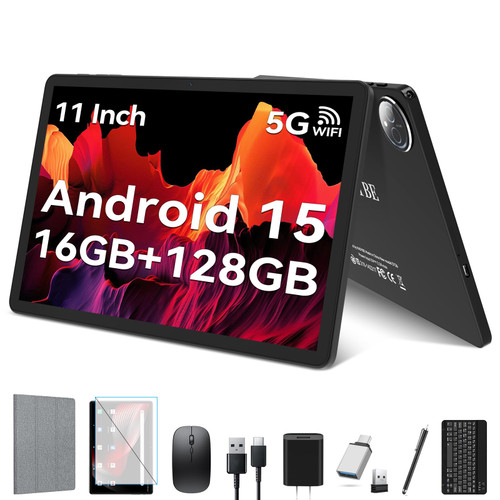 KADYBE Android 15 Tablet 11 inch, 2025 Latest Tablets with 16GB RAM 128GB ROM 1TB Expand, Tablet with Keyboard, 8000mAh Battery, Octa-Core MTK 8786 Tableta with 21 MP Camera, 11" Incell Screen