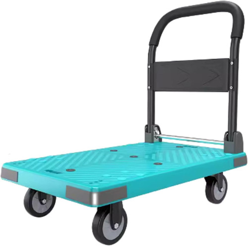 ZGLINMZ Heavy Duty Foldable Push Hand Cart - Portable Flatbed Dolly with Swivel Wheels for Office Warehouse and Moving Use - Folding Hand Truck
