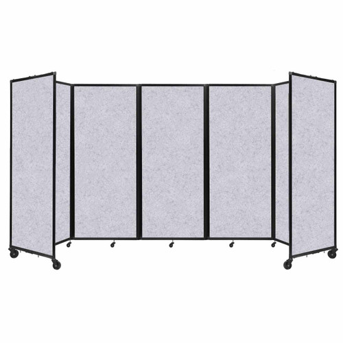 Versare Room Divider 360 Portable Partition Privacy Wall | Freestanding Office Dividers | Locking Wheels | Temporary Room Separator | 14' x 6'10" Marble Gray Sound Absorbing