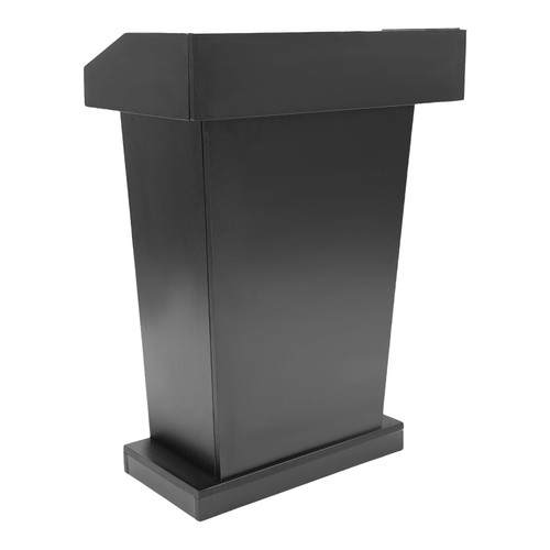 37.5" Wooden Podium Stand, Lectern with Storage, Marble Texture Finish, 27.5” Desktop, Sturdy Base, Conference Presentation Stand