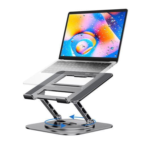 MCHOSE Laptop Stand with 360° Rotating Base, Foldable Adjustable Computer Holder, Ergonomic Design Compatible with MacBook Air Pro, Dell XPS, HP, Lenovo More 10-17" (A-Space Grey)
