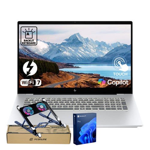HP OmniBook 7 (Envy Next Brand) Laptop for Business Professional Workflows, 17.3" FHD Touchscreen, Intel Core Ultra 7 258V(> Ultra 7 255U), 32GB DDR5 RAM, 2TB SSD, Wi-Fi 7, Bundle with PCO Cooler