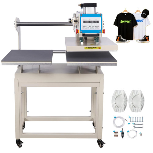 EONVEST 16x24 Pneumatic Heat Press Machine, 2000W Auto Press & Open, Dual Station Commercial Printing Press for DTF HTV Sublimation, Professional Transfer Machine for T-Shirts, 110V