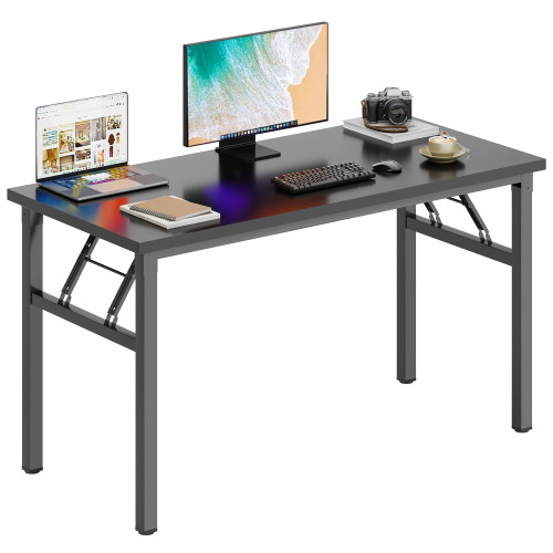 DlandHome 47 inches Folding Table Computer Desk Portable Activity Conference Table Home Office Desk, Fully Assembled Black DND-ND5-120BB