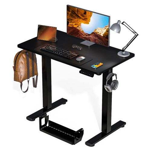 Kingant Standing Desk Height Adjustable Small Electric Stand Up Desks [35 x 20 Inch] - Ergonomic Sit Stand Desk Rising Desks for Home Office Computer Desk Stand Desk Workstation