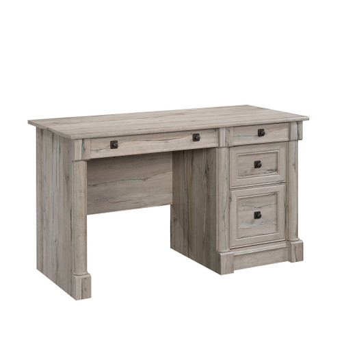 Sauder Palladia Computer Desk with Drawers, Home Office Desk with File Cabinet Storage Drawer, Cable Management, Keyboard Tray, in Split Oak Finish