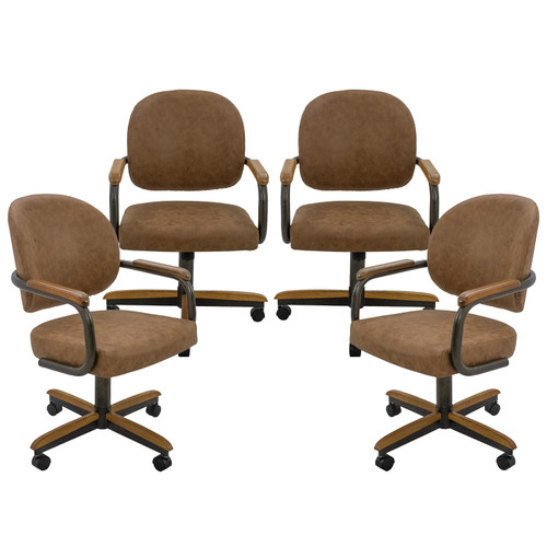 Chromcraft Set of 4 Chairs, Chairs with Wheels for Kitchen Room