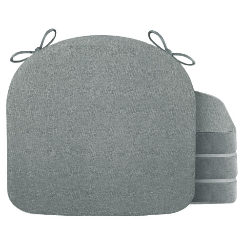 Nordjager Chair Cushions for Dining Chair Seat Set of 4, Memory Foam Chair Pads Help You Relief from Sedentary Discomfort in The Office or Kitchen and Dining Rooms(17" x 16" x 2.5", Dark Grey)