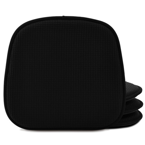 Shinnwa Dining Chair Cushions 4 Pack, Non Slip Indoor Chair Pads, U-Shaped Kitchen Seat Cushions, Set of 4, 15 x 16 Inches, Black