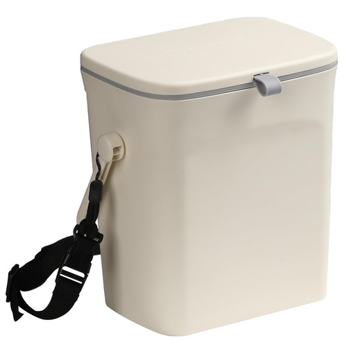 ACIOOCO Leakproof Car Garbage Can, Car Trash Bag Sturdy Hanging Garbage Bin with Lid, for Driver and Passenger,Easy to Use Vehicle Trash Can, Suitable for Sedans, SUVs, MPVs & Trucks (White)