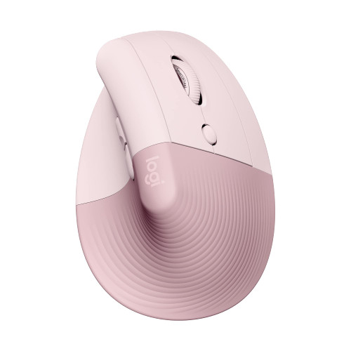 Logitech Lift Vertical Ergonomic Mouse, Wireless, Bluetooth or Logi Bolt USB Receiver, Quiet clicks, 6 Buttons, Compatible with Windows/macOS/iPadOS, Laptop, PC - Rose