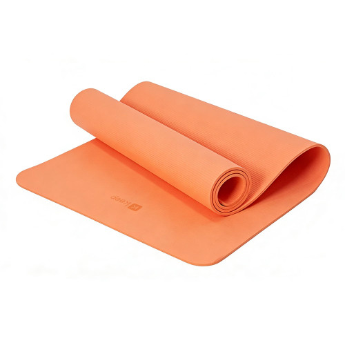 Keep 72" x 24" TPE Yoga Mat Non Slip, 1/4 Inch (6mm) Exercise Mat for Home Workout, Gym, Yoga, Pilates & Stretching with Carrying Strap, Oat White, Orange
