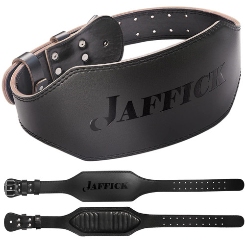 Genuine Leather Weight Lifting Belt for Men Gym Weight Belt Lumbar Back Support Powerlifting Weightlifting Heavy Duty Workout Training Strength Training Equipment 6-Inch BLACK XL