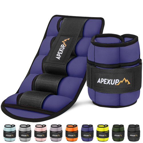 APEXUP 10lbs/Pair Adjustable Ankle Weights for Women and Men, Modularized Leg Weight Straps for Yoga, Walking, Running, Aerobics, Gym, Physical Therapy (Purple)