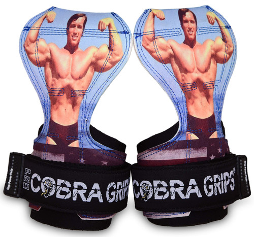 Cobra Grips Weight Lifting Gloves with Adjustable Neoprene Padded Wrist Wraps - Heavy Duty Alternative to Power Lifting Hooks for Deadlifts (PRO Arnold Leather)