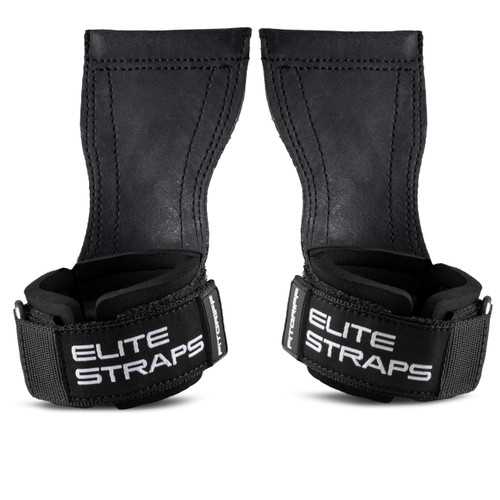 Fitgriff® Elite Straps - Lifting Wrist Straps (Rubber Grips) for Weightlifting, Gym, Workout, Deadlift - Anti-Slip Revolution for Men and Women (Black, XL)