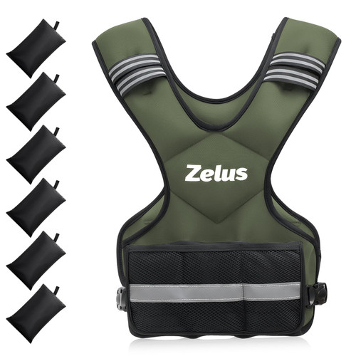 ZELUS Weighted Vest for Men and Women, 20-32lb, Green