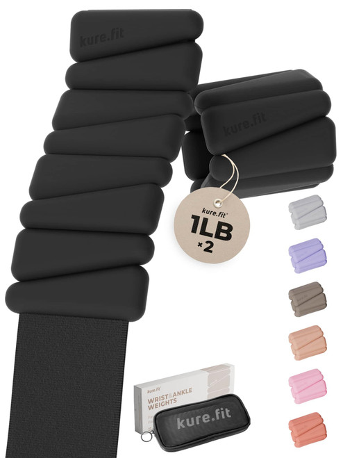 kure.fit Pilates Weight | Wrist & Ankle Weights for Women | Weighted Bangles | 1LB Set of 2