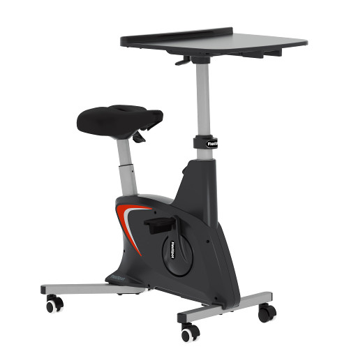 FLEXISPOT Exercise Bike with 2D Desktop, Space Saving Under Desk Bike with Removable Desk, Stationary Bikes Upright Indoor Bikes with 8 Level Magnetic Resistance Upgraded Pro Flywheel, V9 Black