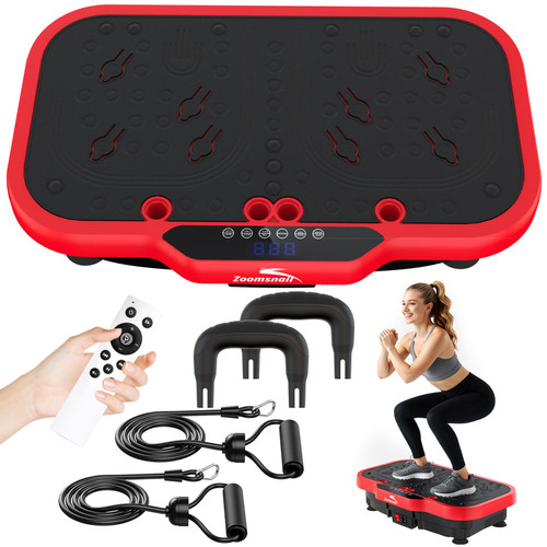 Zoomsnail Vibration Plate Exercise Machine, 8000 Vibrations/min Adjustable Fitness Platform, 400 Lbs Capacity Extra Large Size Vibrating Platform with Bluetooth for Weight Loss, Women & Men, Valentine