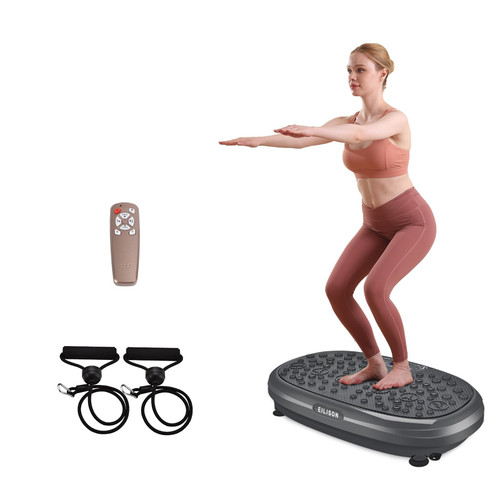 EILISON FitMaxx 3D XL Vibration Plate Exercise Machine - Whole Body Workout Vibration Platform w/Loop Bands - Lymphatic Drainage Machine for Weight Loss, Shaping, Recovery (Fitmaxx Black)