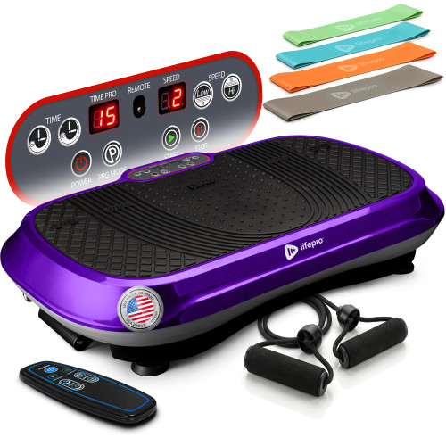 Lifepro Waver Vibration Plate Exercise Machine – High-Intensity Vibration Plate for Lymphatic Drainage – Full-Body Workout Vibrating Platform with Loop Bands – Fitness Equipment for Strength & Toning
