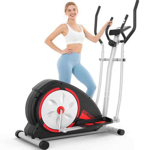 ANCHEER Elliptical Exercise Machine, Elliptical Machine for Home, Hyper-Quiet Smooth Magnetic Driving System, Elliptical Trainer with 15.5"-20" Stride, 350LBS Capacity with Multiple Resistance Levels