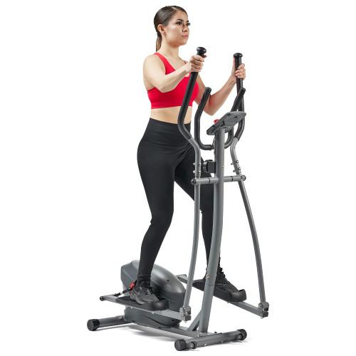 Sunny Health & Fitness Performance Compact Elliptical Machine with 8-Level Adjustable Resistance, Pulse Sensor & Exclusive SunnyFit App Enhanced Bluetooth Connectivity - SF-E320033