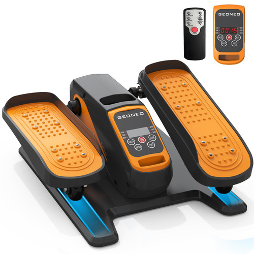 Under Desk Elliptical Machine, Electric Elliptical Exerciser for Senior, Quiet & Small Electric Seated Pedal Exerciser for Home with Monitor, Remote Control & 12 Adjustable Speeds (Orange)