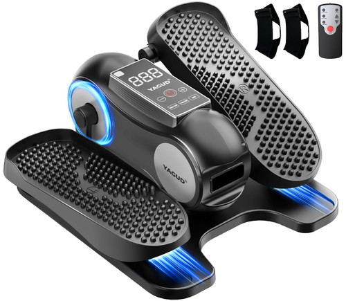 Yagud Under Desk Elliptical Machine, Elliptical Leg Exerciser as Seen on TV for Senior with Remote Control, Portable Quiet Electric Seated Pedal and 12 Adjustable Speed, Black