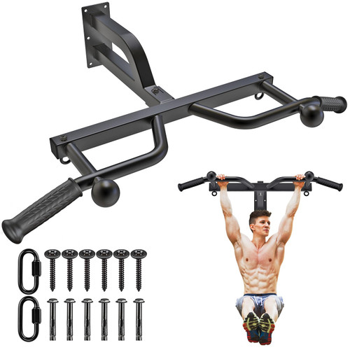Kipika 48" Ceiling Mounted Pull Up Bar, Heavy Duty Multi-Grip Chin Up Bar,Mounted Pullup Bar, Adjustable Height, Pull Up Bands for Chin Ups & Body Stretching, Ideal for Home Gym and Strength Training (A: Pull-up Bar)