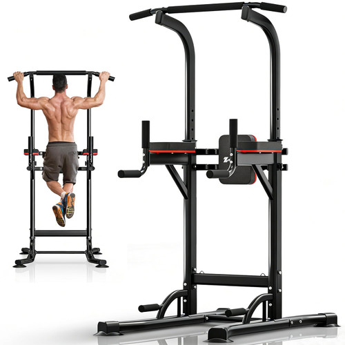 ZENOVA Pull Up Bar, Multi-Function Power Tower Dip Bar Stand Station, Strength Training Workout Fitness Equipment Home Gym Machine