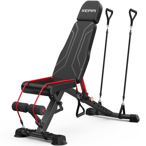 Keppi 900LB Weight Bench, Adjustable Foldable Workout Bench Press for Full Body Strength Training, Incline Decline Bench with Fast Folding - New Version