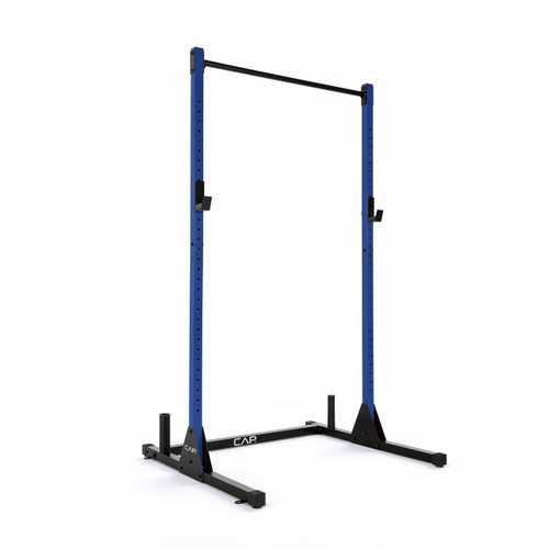 CAP Barbell Power Rack with Pull Up Bar & Attachments - Squat Rack & Strength Training Power Cage for Home Gym - Blue
