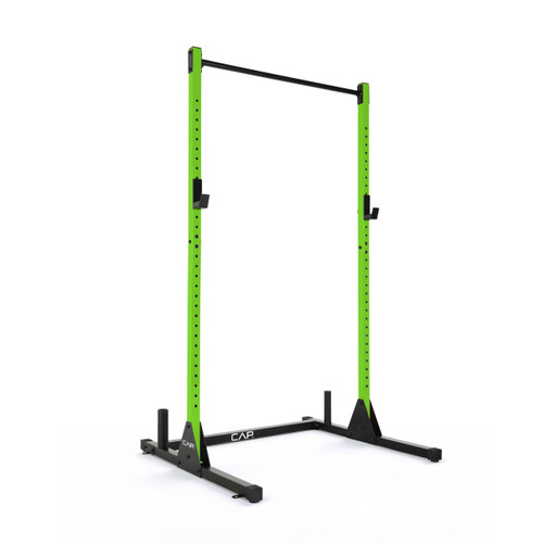 CAP Barbell Power Rack with Pull Up Bar & Attachments - Squat Rack & Strength Training Power Cage for Home Gym - Green