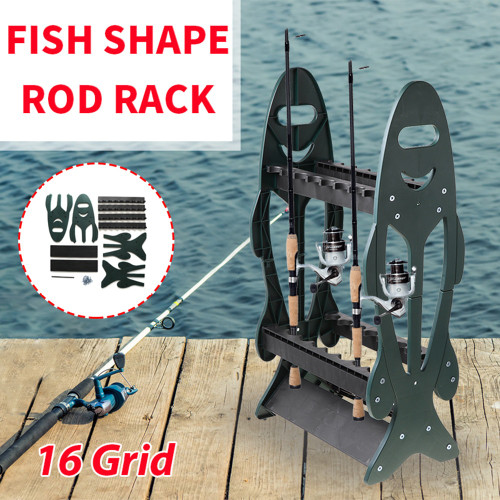 16 Slot Sturdy Anti-wear Anti-corrosion Storage Rack Fishing Pole Stand Fishing Rod