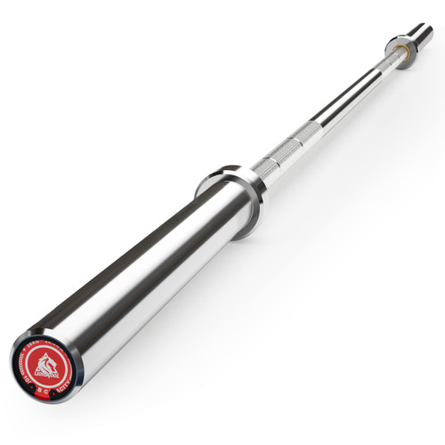 LIONSCOOL 7ft Olympic Barbell (Silver Chrome, 1000LBS, No Center Knurl)