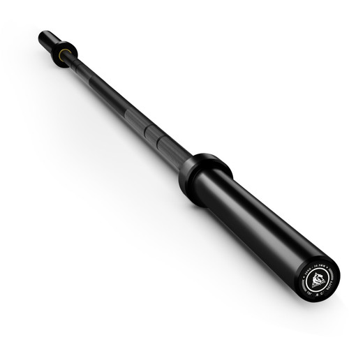 LIONSCOOL 7ft Olympic Barbell (Black E-coating, 1500LBS, No Center Knurl)