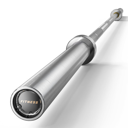 PAPABABE Barbell, 7ft Olympic Barbell 45lb Solid Chrome, 2-Inch Sleeves with Hybrid Needle Bearings & Bushings with Anti-Scratch,1000lbs Capacity Home Gym Bar for Stable Training (Silver)