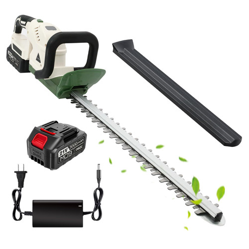 ALSO GO 20'' Cordless Hedge Trimmer, 21V Electric Bush Trimmer, Cordless Shrub Trimmer with 3Ah Battery and Charger, 3/4'' Cutting Capacity, Grass Shrub Trimmer for Garden, Lawn