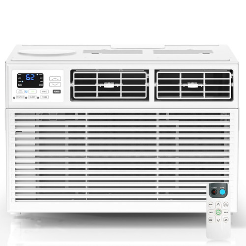 ZAFRO 8,000 BTU Window Air Conditioner Cools Up to 350 Sq.Ft.,Window AC Units with 7 Modes&4 Speeds,Quiet Operation,Energy Saving with Remote,Easy Installation for Bedroom,Small Rooms,White[2026New]