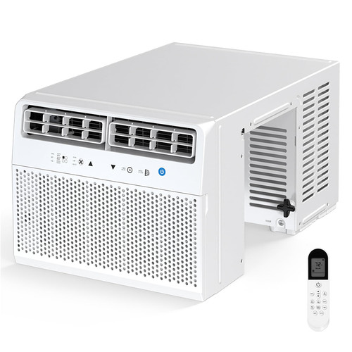 U-Shaped Window Air Conditioner, 12,000 BTU Window AC Unit Cools Up to 550 Sq. Ft for Bedroom/Small Room, Saddle AC Unit with Full Window View, Quiet & Energy Saving, Installation Kit Included