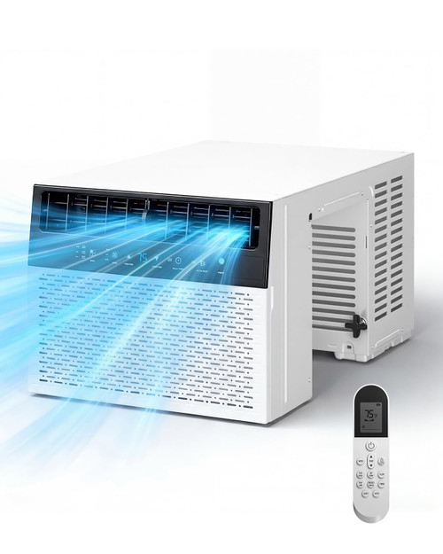 Manastin 10,000 BTU U Shaped Window Air Conditioner - Cools 450 Sq Ft, Energy-saving Window AC Units with Open Window Flexibility Easy to Install, Remote Control