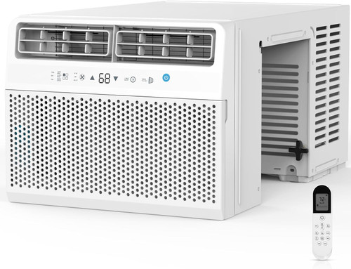 COWSAR 12000 BTU U-Shaped Window Air Conditioner, Saddle Mount Window AC Unit for Large Room, Cools Up to 550 Sq.Ft, 3-in-1 Cool/Dehumidifier/Fan, 24H Timer, Quiet Energy Saving AC, Easy Install