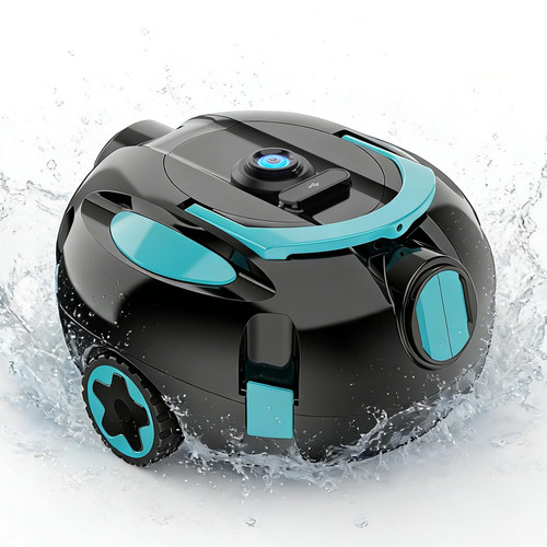 Obito H1 Robotic Pool Cleaner, Powerful Robotic Cleaner with Dual Suction Inlets, Cordless Automatic Pool Cleaner for Cleaning the Bottom of the Pool, 130-Min Runtime (Cannot Climb Walls)