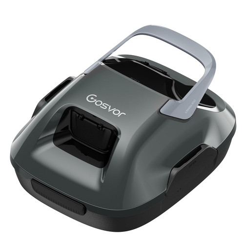 Gosvor Cordless Robotic Pool Cleaner, Efficient Pool Vacuum, 90 Min Runtime, Self-Parking, 7.5 lbs Lightweight, Suitable for Above Ground Pools up to 860 sq.ft, Gray