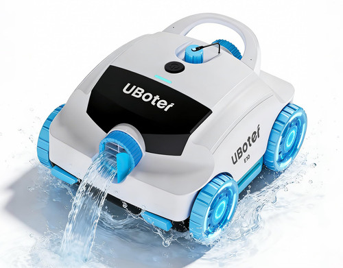 UBoter E10 Pool Vacuum,Cordless Robotic Pool Cleaner, Dual-Layer Filtration,Large Wheel for Flexible Movement, Enhanced Edge & Corner Cleaning,120-Min for Above-Ground & Flat-Bottom Pools to 860 Sq.Ft