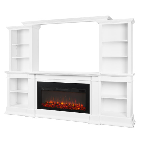 Real Flame Monte Vista Electric Media Fireplace, White,9900E-W