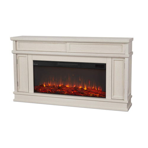 Real Flame Torrey 60” Electric Fireplace TV Stand for TVs up to 60 inches, Entertainment Center with Adjustable Shelves and Hidden Storage